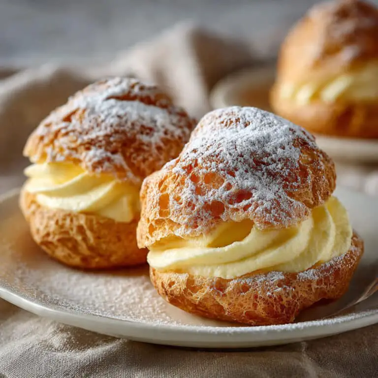 Special Italian Cream Puffs with Custard