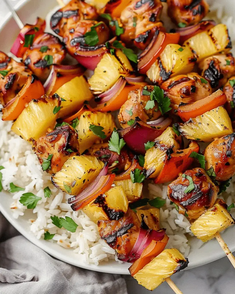 Pineapple Chicken Kabobs (Oven or Air Fryer)