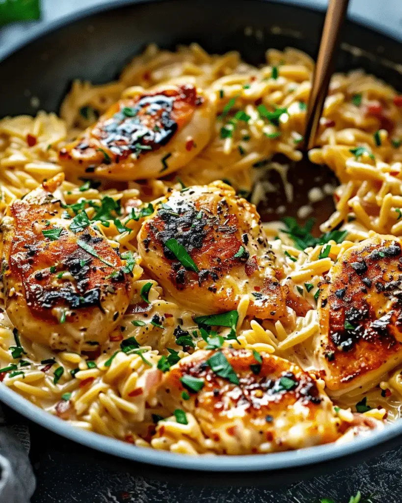 Comforting One-Pot Cajun Chicken Alfredo Orzo in Just 30 Minutes