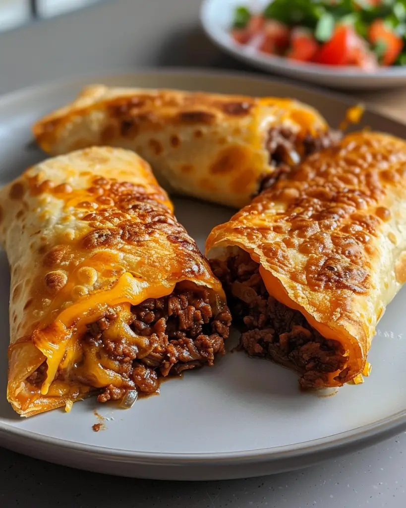 Crispy Beef And Cheese Chimichangas