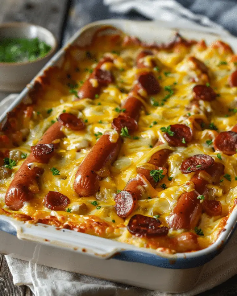 Crispy Cheesy Hotdogs Bake