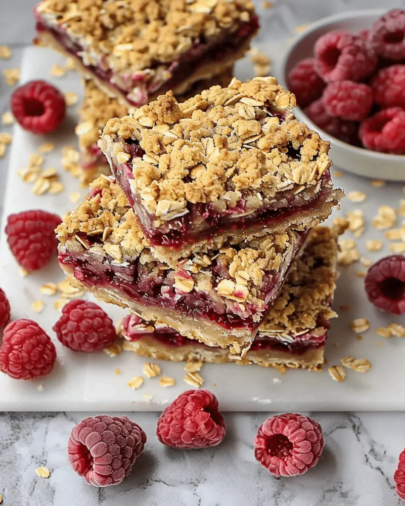 Raspberry Oatmeal Crumble Bars