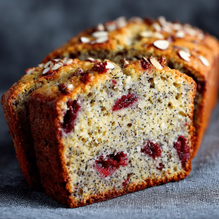 Cherry Almond Poppyseed Quick Bread