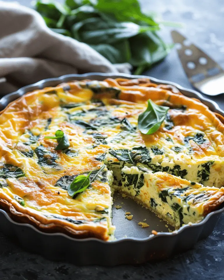Cottage Cheese and Spinach Crustless Quiche