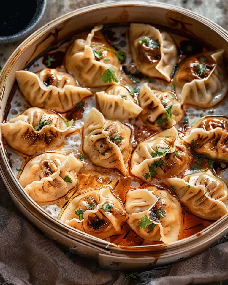 One Pan Baked Dumplings