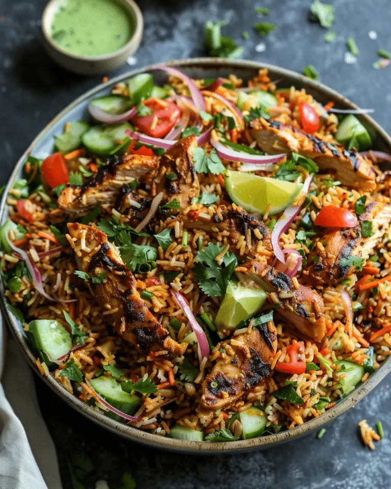 Chicken Shawarma Crispy Rice Salad – Easy Middle Eastern Dinner Recipe