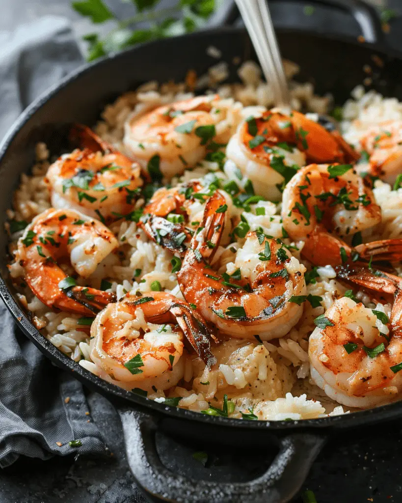 Creamy Garlic Shrimp with Rice rich, buttery, and full of flavor