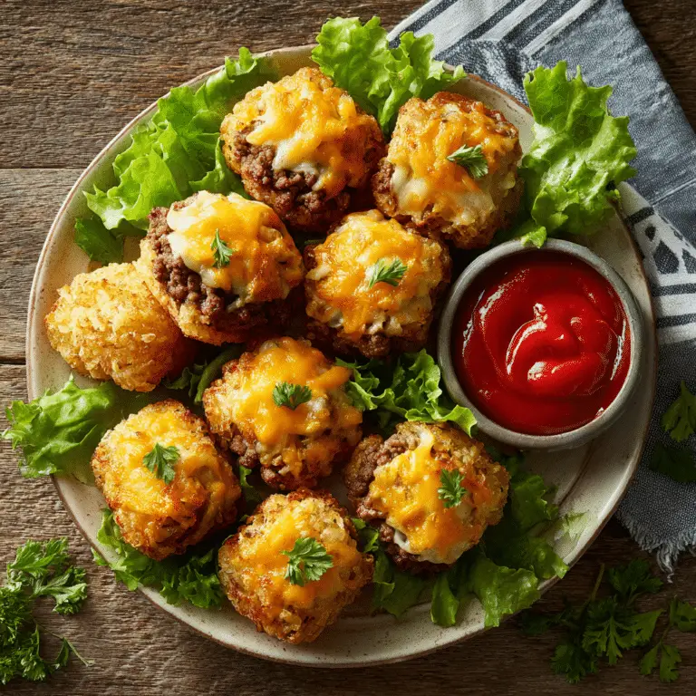 Tater Tot Mini Cheeseburger Bites