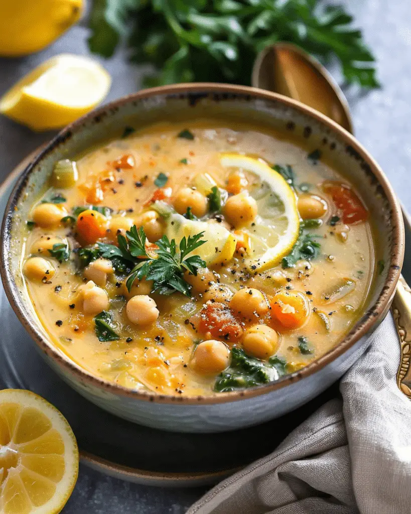Lemony Greek Chickpea Soup