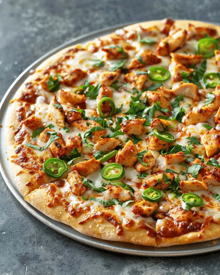 Spicy Chicken and Pickled Jalapeño Pizza