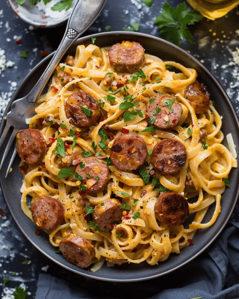 Creamy Pepper Jack Cajun Sausage Pasta