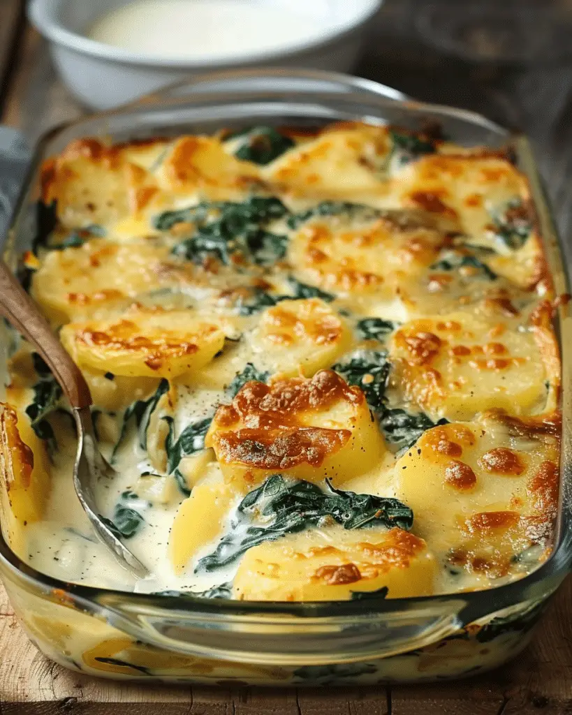 Creamy Spinach and Potato Bake