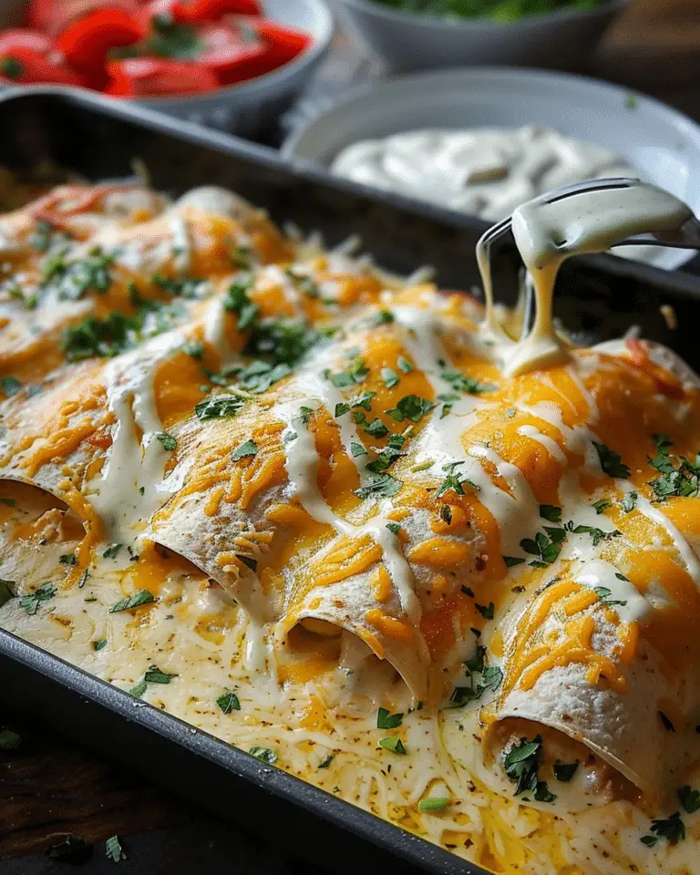Creamy White Sauce Chicken Enchiladas