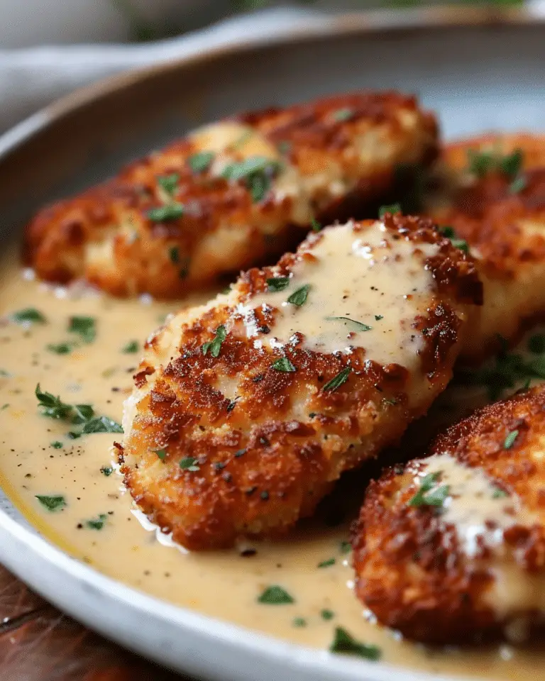 Crispy Chicken Cutlets with Creamy Golden Gravy