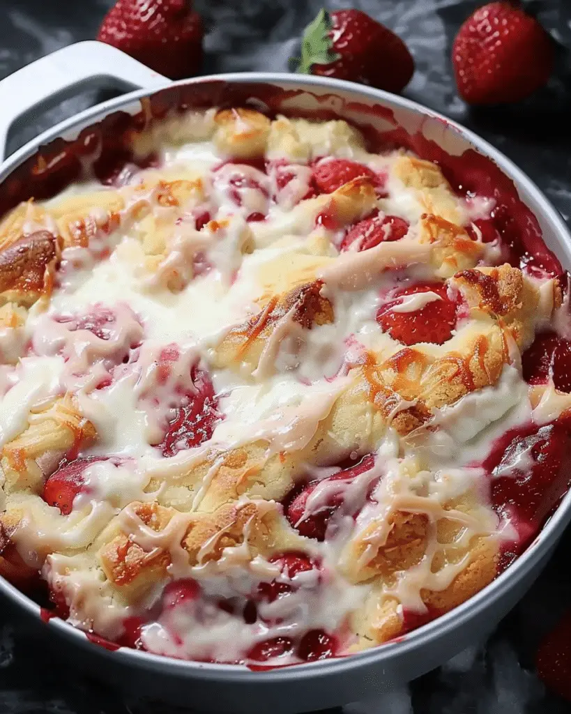 Keto Strawberry Cream Cheese Cobbler
