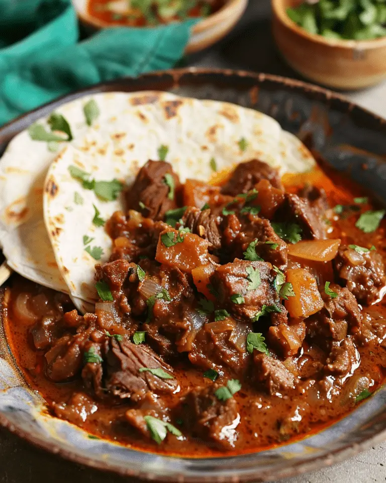 Carne Guisada con Carne Molida y Papas with Flour Tortillas
