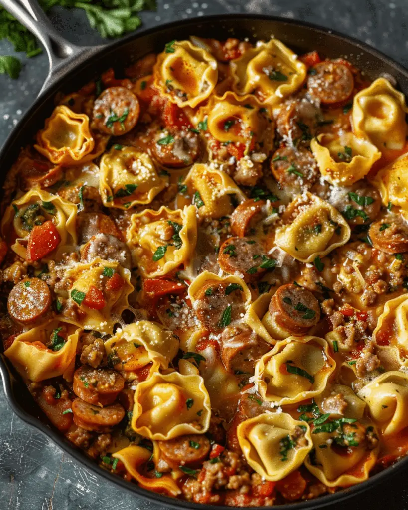 Cheese Tortellini and Sausage Skillet
