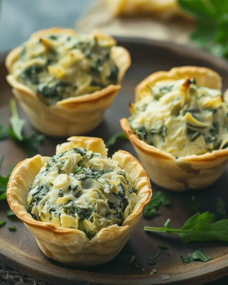 Lucky Spinach Artichoke Dip Cups