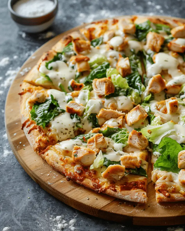 Viral Chicken Crust Caesar Salad Pizza