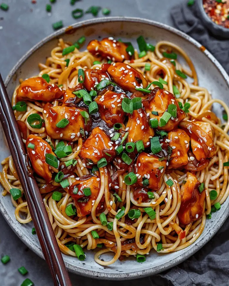 Sticky Garlic Chicken Noodles