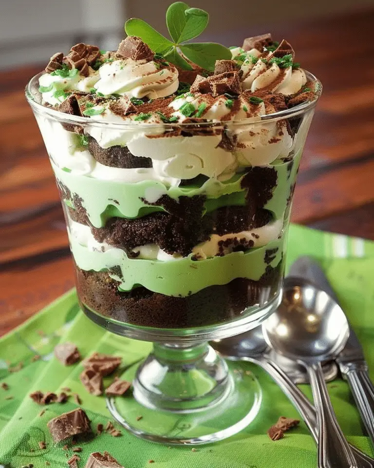 Easy St. Patrick’s Day Brownie Trifle