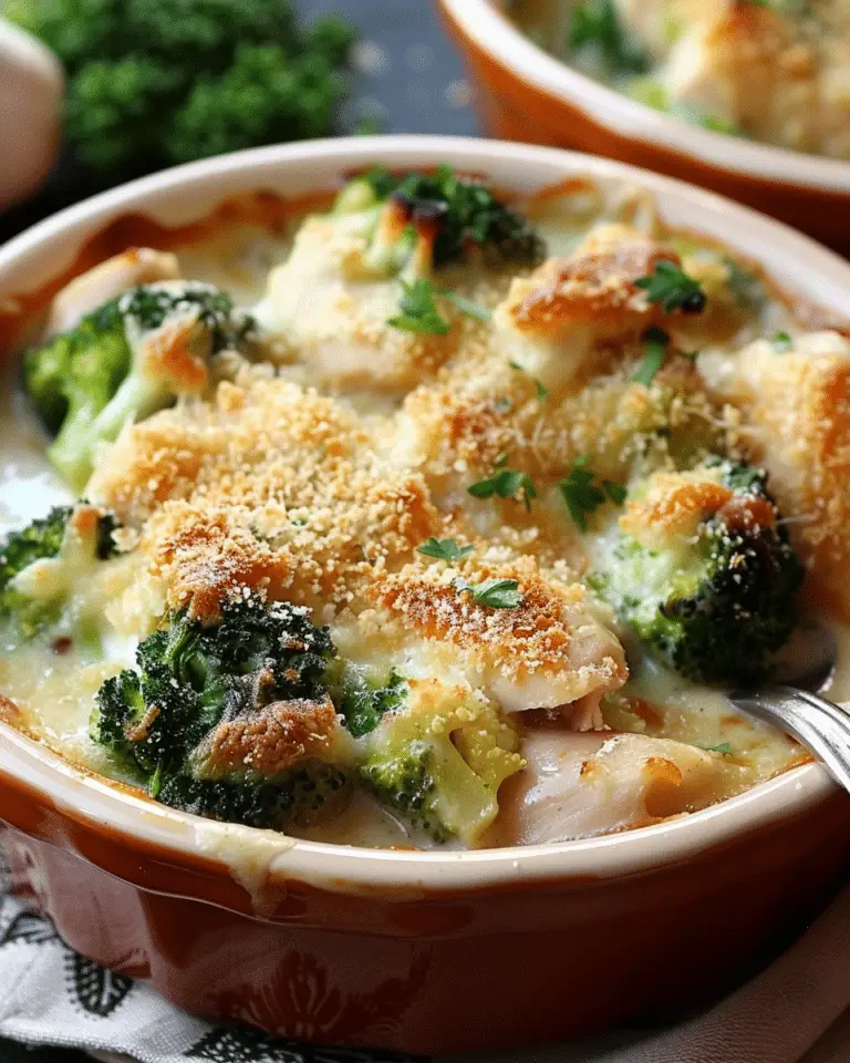 Creamy low carb chicken casserole with broccoli