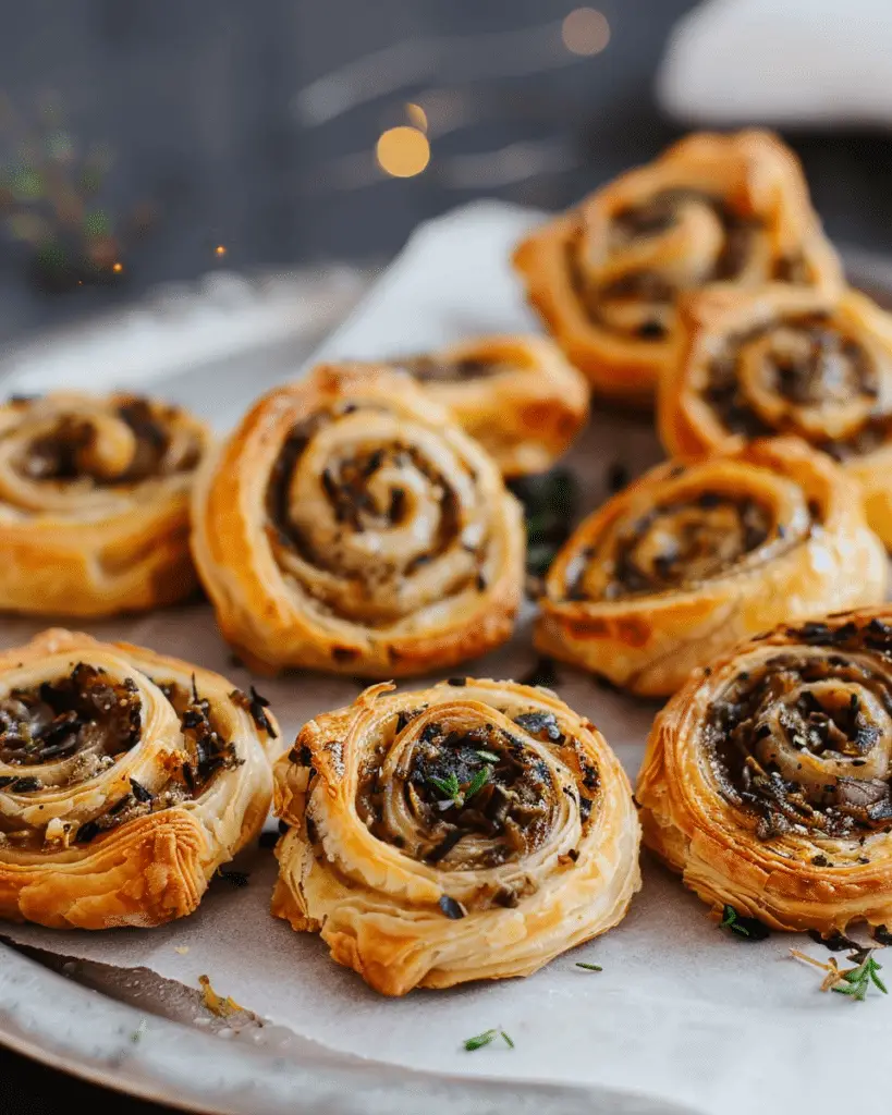 Sesame & Tapenade Puff Pastry Pinwheels