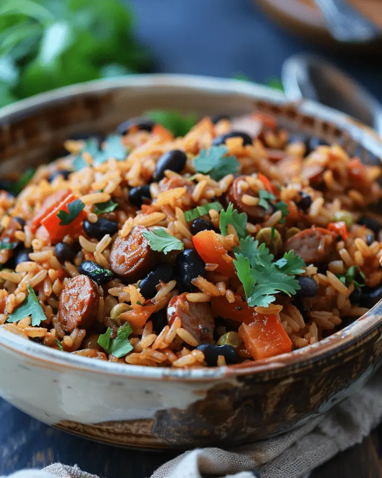 Hearty Black Beans and Rice with Sausage