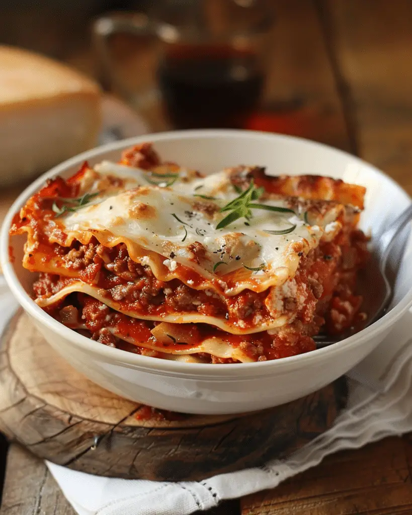 Single-Serve Lasagna in a Bowl