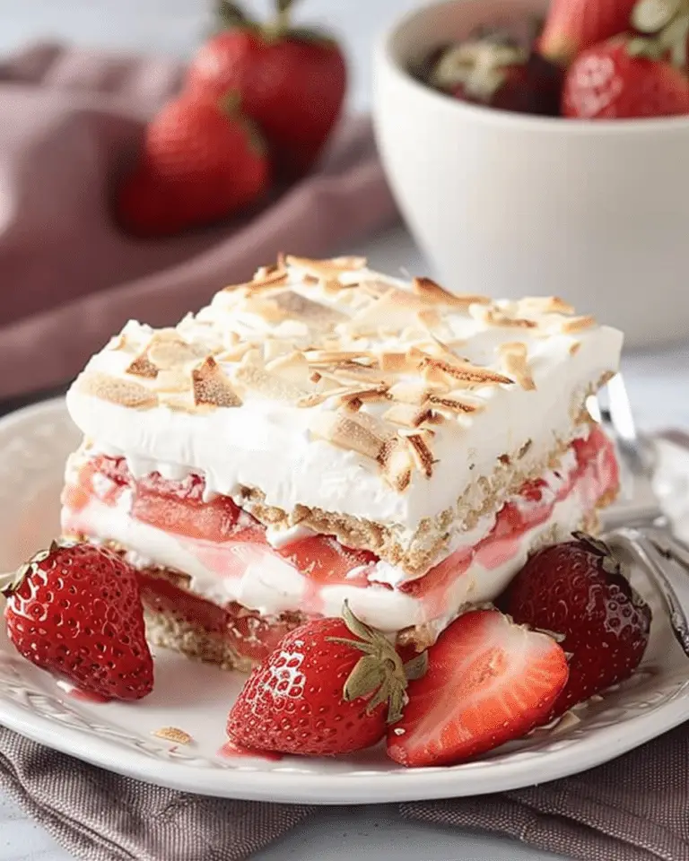 Strawberries And Cream Eclair Cake