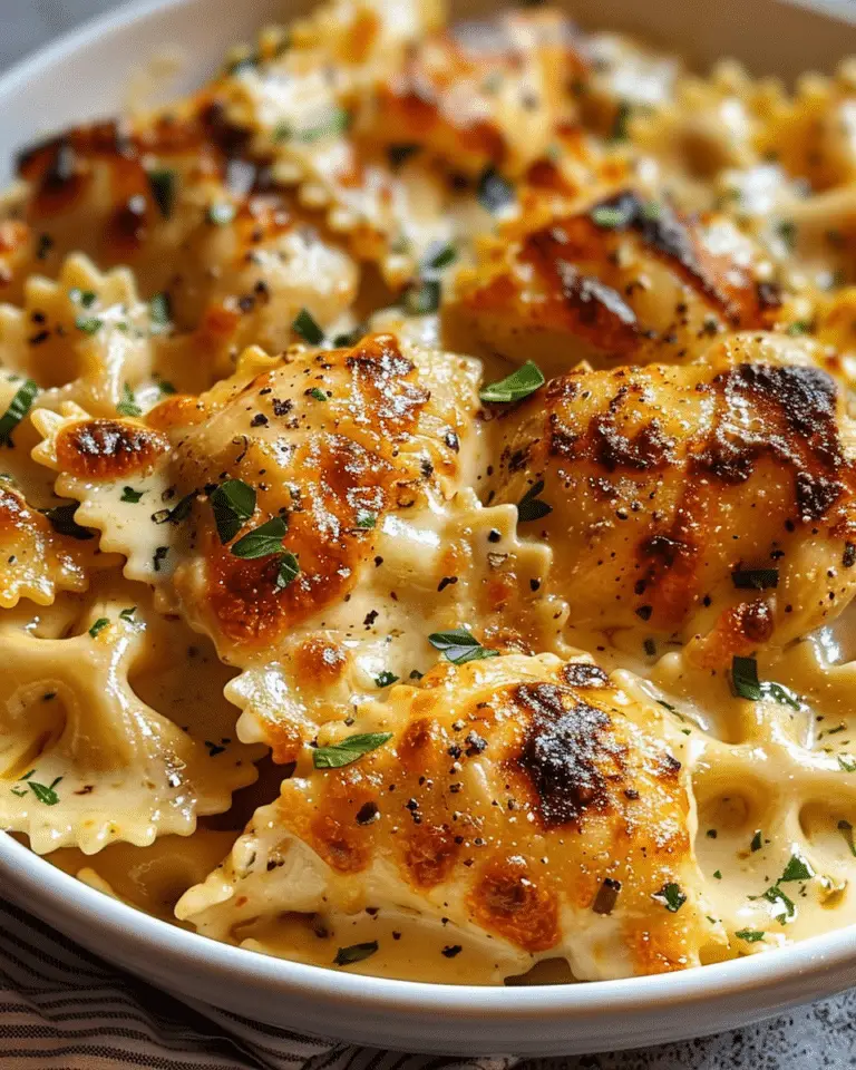 Cheesy garlic butter chicken bowties with mozzarella cream sauce made easy!