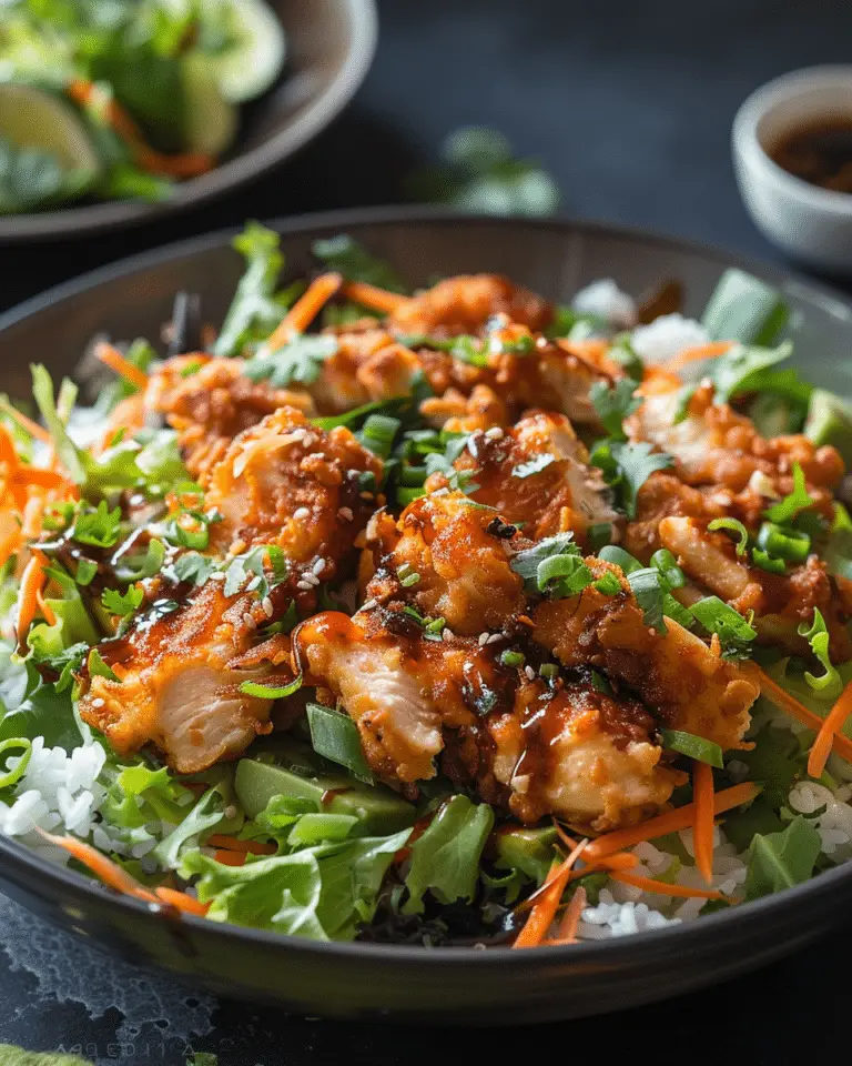 Bang Bang Chicken Crispy Rice Salad