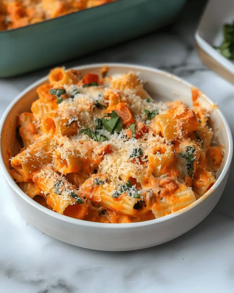 High protein baked feta pasta with hidden veggies (creamy, easy & healthy)