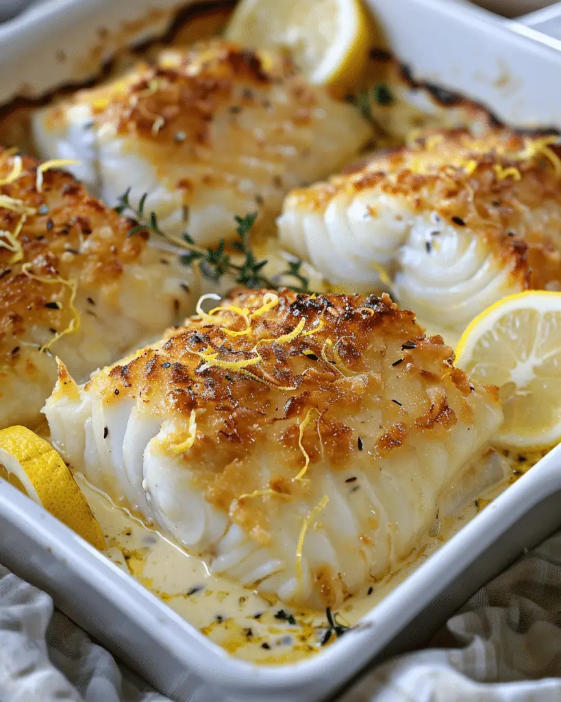 Baked Cod in Coconut Lemon Cream Sauce for Busy Weeknights