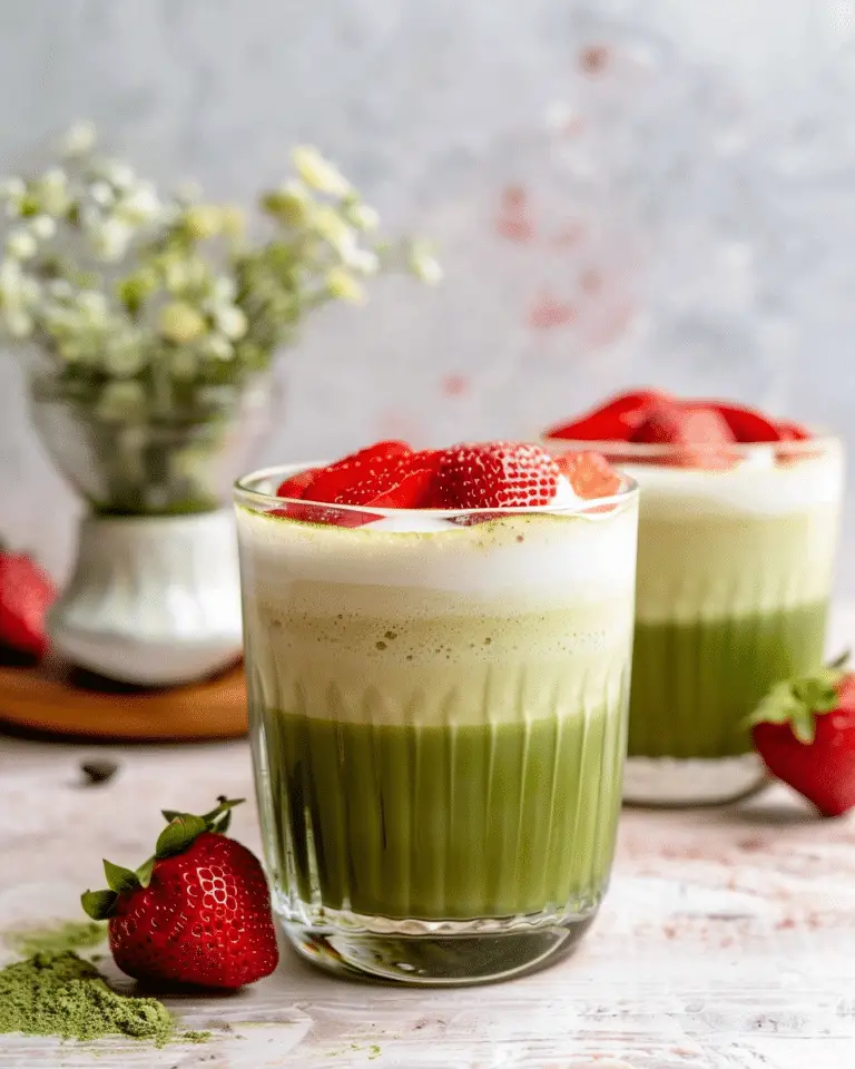 Strawberry Oat Milk Matcha Latte