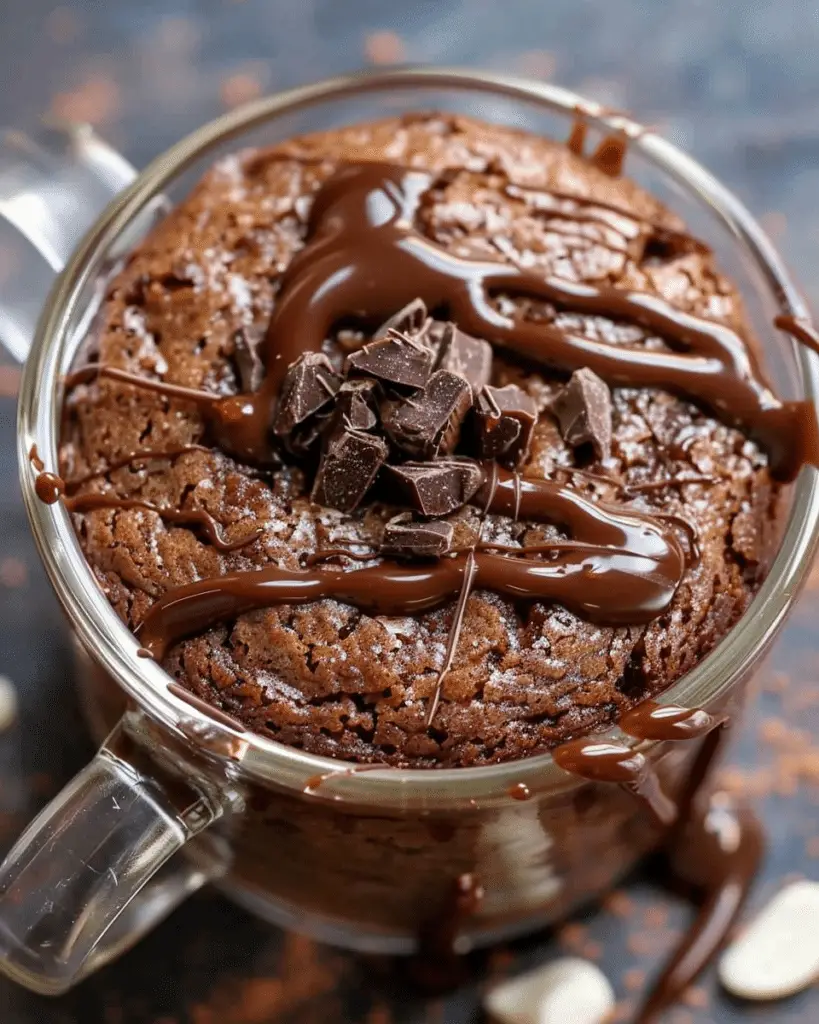 Fudgy 1-minute brownie mug cake