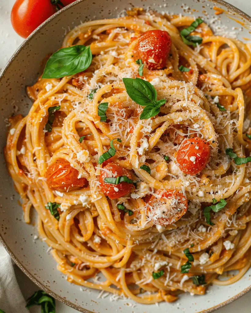 Roasted Tomato and Garlic Ricotta Pasta