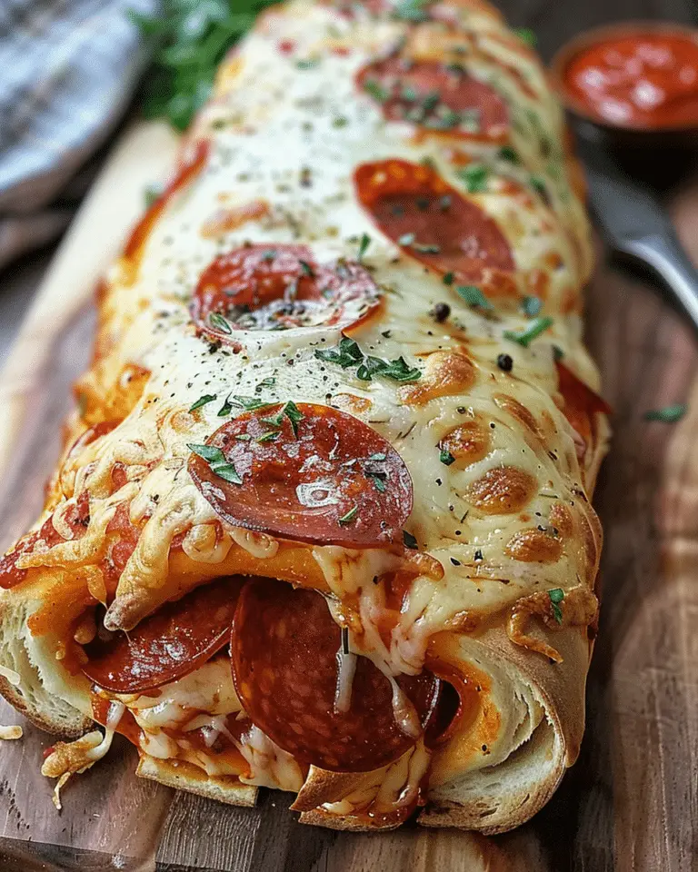 Tremendous cheesy pepperoni stromboli
