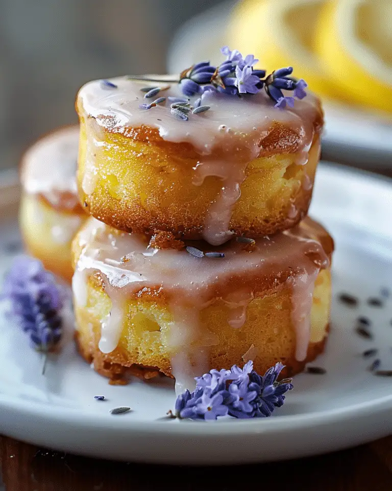 Mini Lemon Cakes With Lavender Glaze