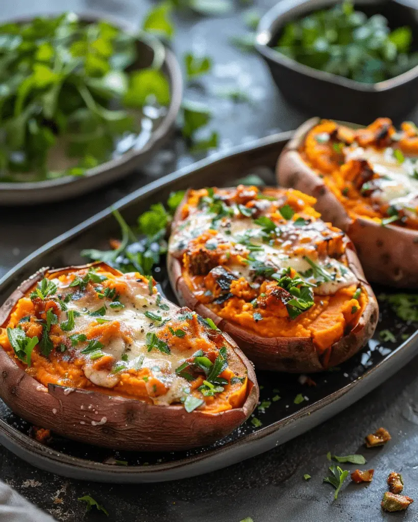 Mediterranean Stuffed Sweet Potatoes