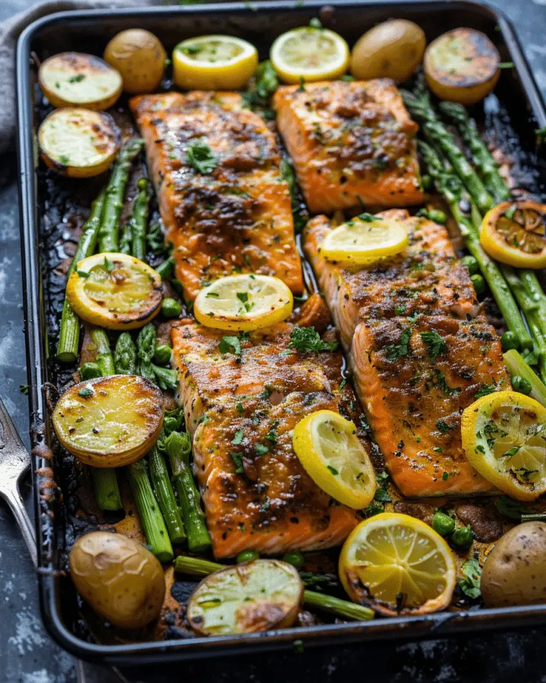 Salmon, Potato, + Asparagus Sheet Pan Meal