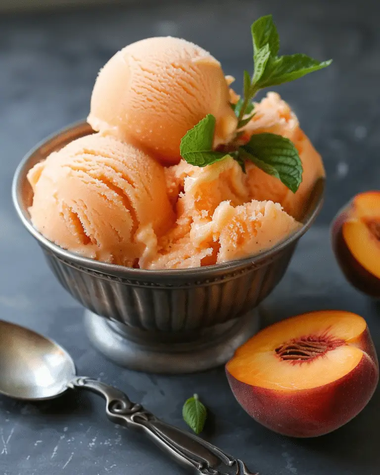 Three Ingredient Peach Sorbet