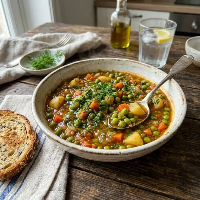 Traditional Greek Green Peas Stew