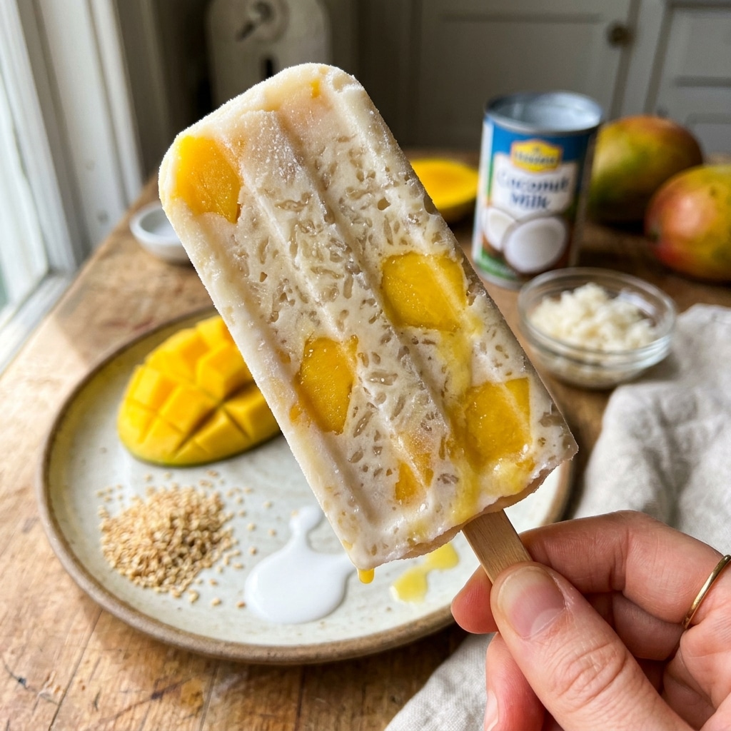 Mango and Sticky Rice Popsicles