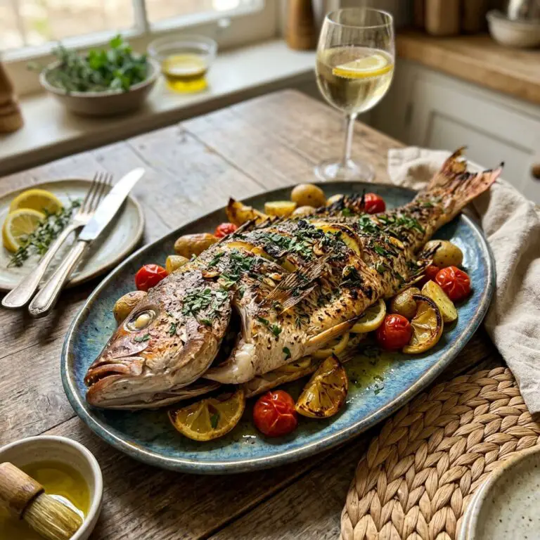Oven Baked Whole Yellowtail Snapper