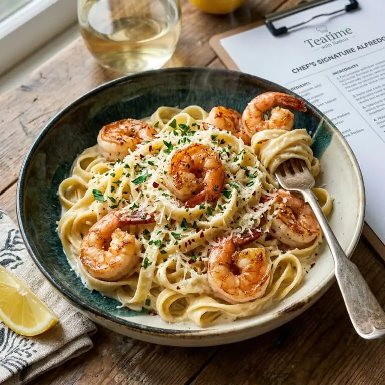 Creamy Shrimp Fettuccine Pasta With Homemade Alfredo Sauce