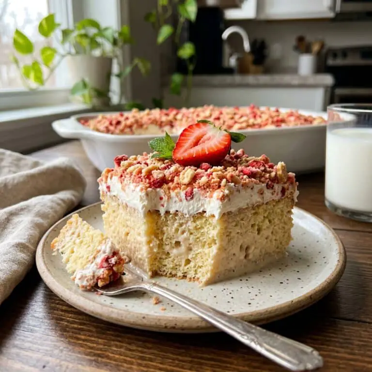 Strawberry Crunch Tres Leches Cake