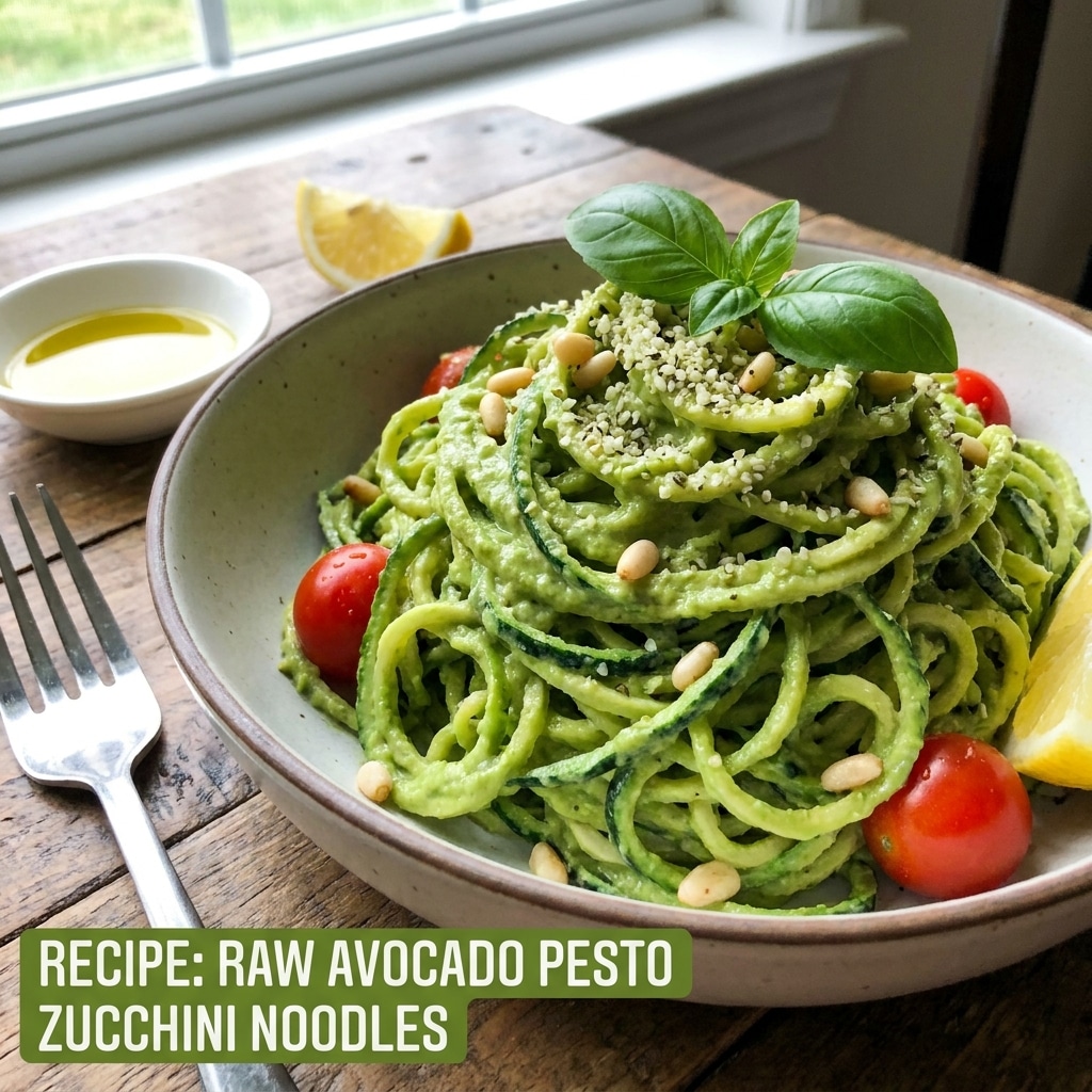 Raw Avocado Pesto Zucchini Noodles