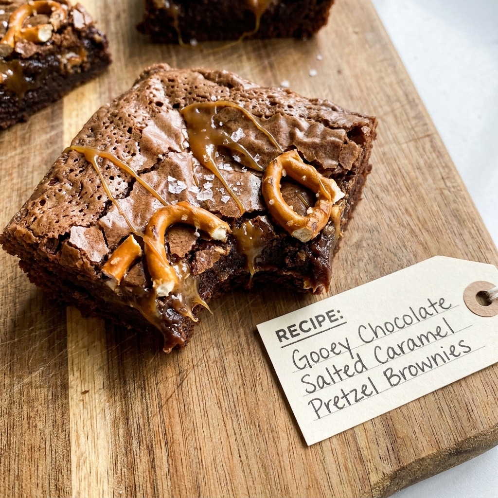 Gooey Chocolate Salted Caramel Pretzel Brownies