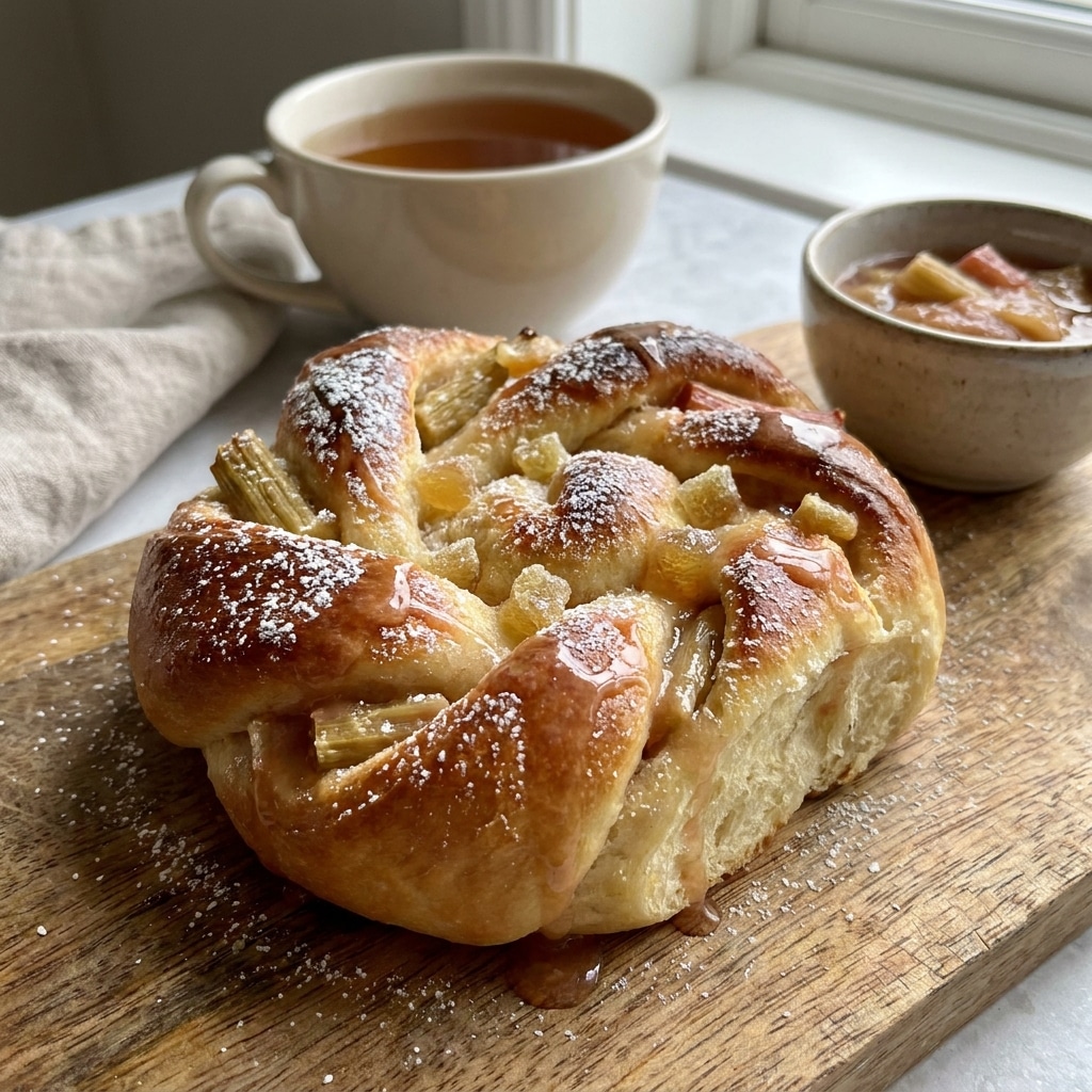 Vegan Rhubarb and Ginger Buns